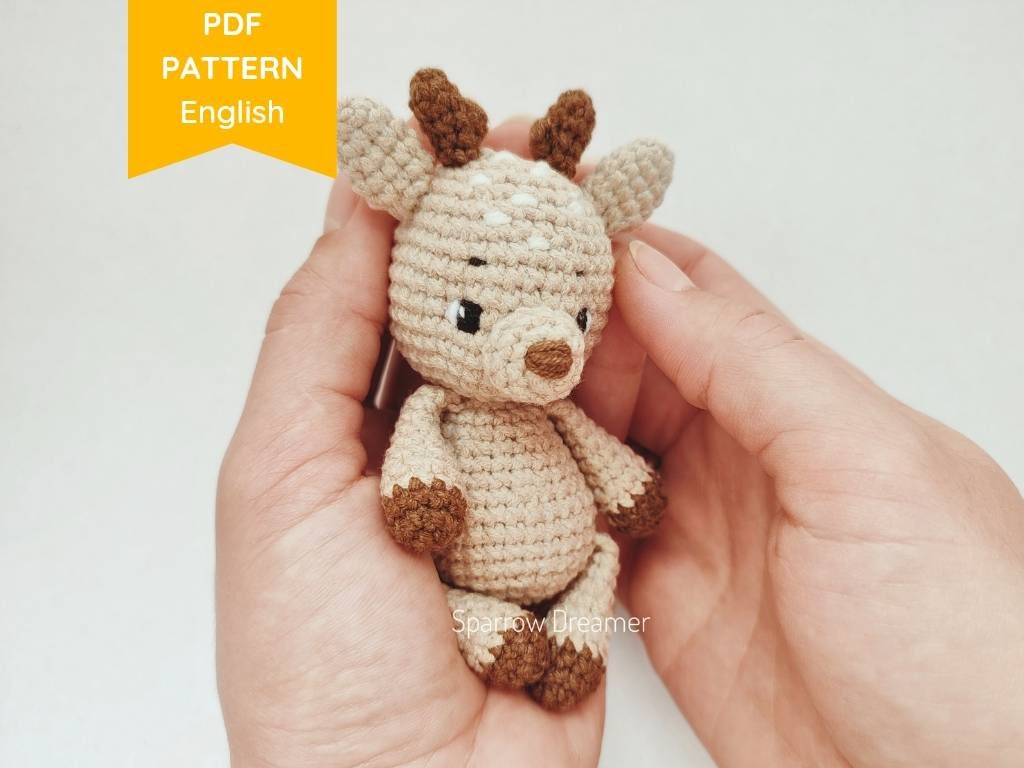 Amigurumi PATTERN Tiny deer, Crochet mini forest animal, Amigurumi deer, Easy crochet toy pattern PDF in English