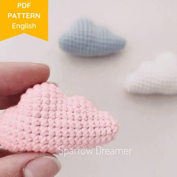 Crochet PATTERN mini cloud PDF in English Crochet cloud