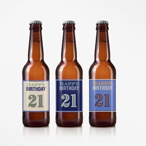 Beer Labels - Beer Lover Gift - Party Favors for Adults - 21st Birthday Decorations - 21st Birthday for Him - 21st Birthday Gift for Him