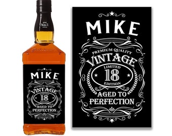 Whiskey Label Personalized - 18th Birthday Gift Boy - 21st Birthday Gift for Him - 21st Birthday Gifts for Him - 30th Birthday Gift for Him