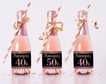 Champagner Flaschenetiketten - 50 Geburtstag Partydekoration - 50 Geburtstag Gastgeschenke - 40 Geburtstag Dekoration - 40 Geburtstag