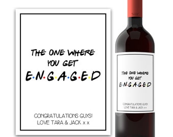 Engagement Gift for Friend Custom Wine Labels - Engagement Gift Box - Engagement Party Decorations - Lesbian Engagement Gift