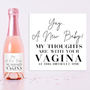 Mini Champagne Bottle Labels, New Mom Gift Basket, Funny Pregnancy Gift, New Mum Gift, Sarcastic Baby Shower Gift, Pregnancy Gift