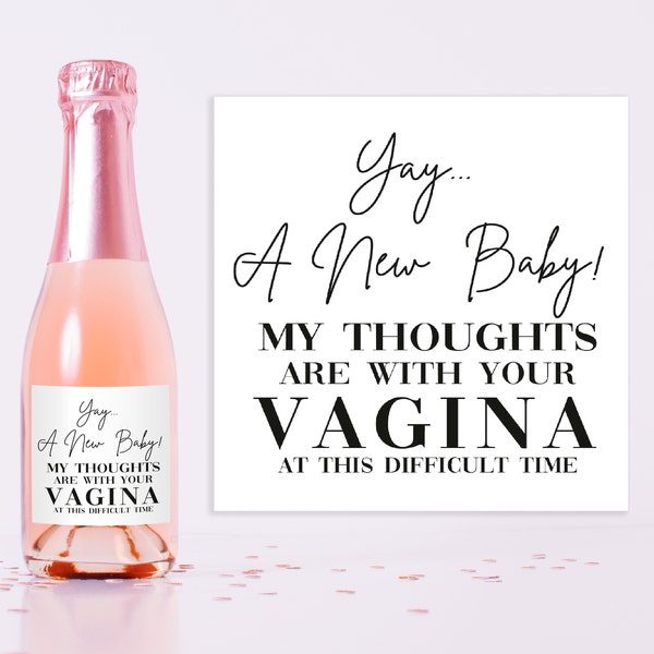Mini Champagne Bottle Labels, New Mom Gift Basket, Funny Pregnancy Gift, New Mum Gift, Sarcastic Baby Shower Gift, Pregnancy Gift