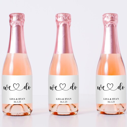 Mini Champagne Bottle Labels Wedding Favors for Guests in Etsy
