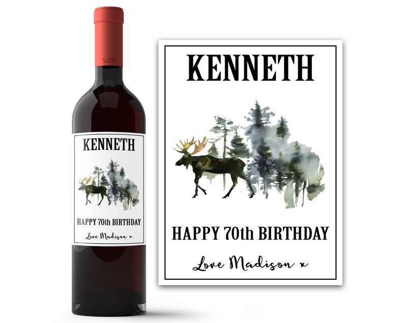 70th Birthday Gift for Men Custom Wine Labels