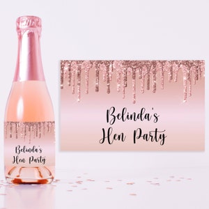 Mini  Hen Party Favours -  Hen Do Gift -  Hen Do Stickers - Hen Party Gifts -  Hen Party Bags - Mini Champagne Bottle Labels