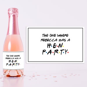 Hen Party Favours -  Hen Do Gift -  Hen Do Stickers - Hen Party Gifts -  Hen Party Bags - Mini Champagne Bottle Labels