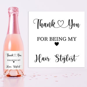 Thank You Gift, Bridesmaid Mini Champagne Bottle Labels, Wedding Party Favours, Thank You Bridesmaid Gift Box,