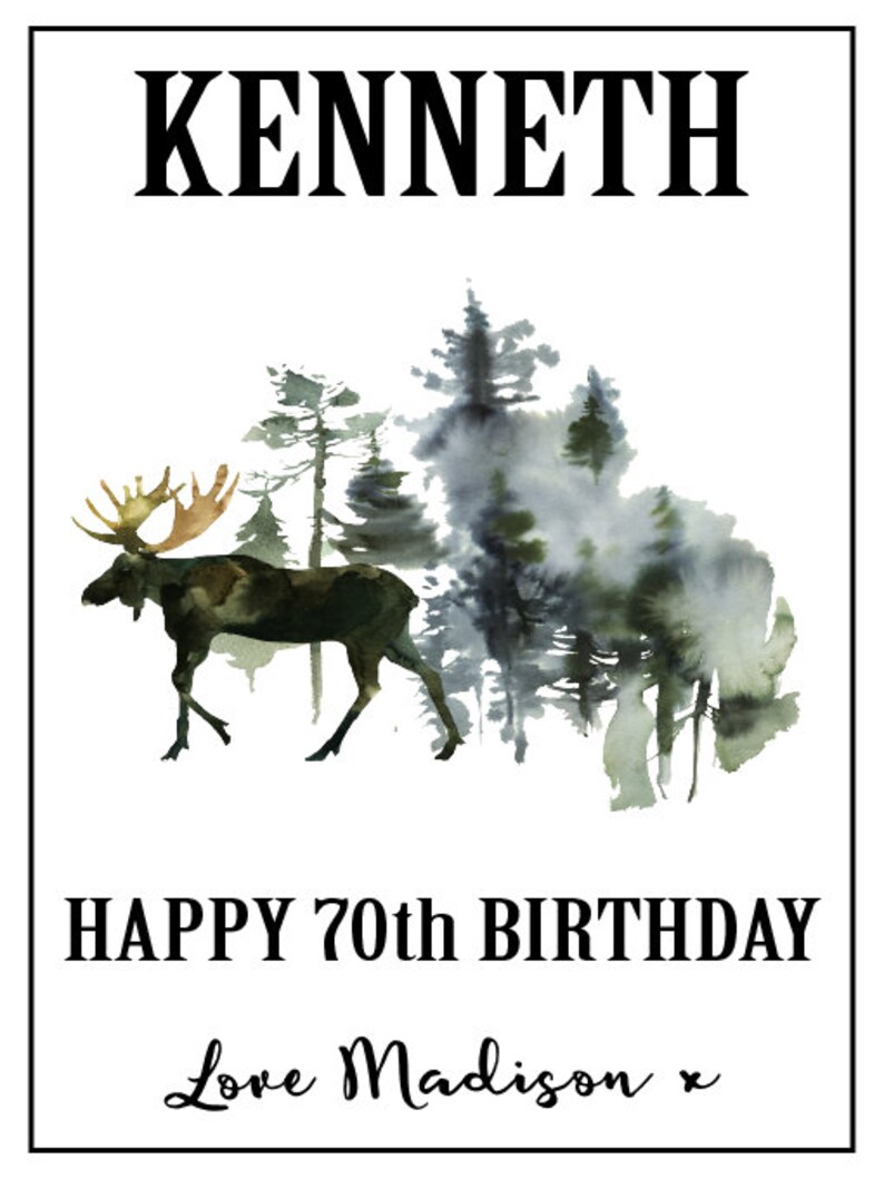70th Birthday Gift for Men Custom Wine Labels