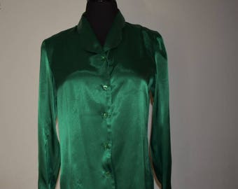 Kelly green blouse | Etsy