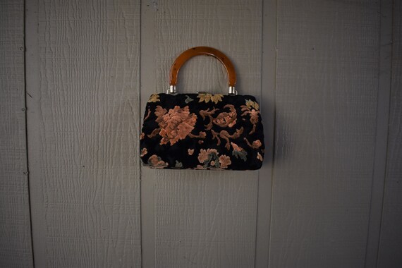 Midcentury Carpet Bag with Lucite handle