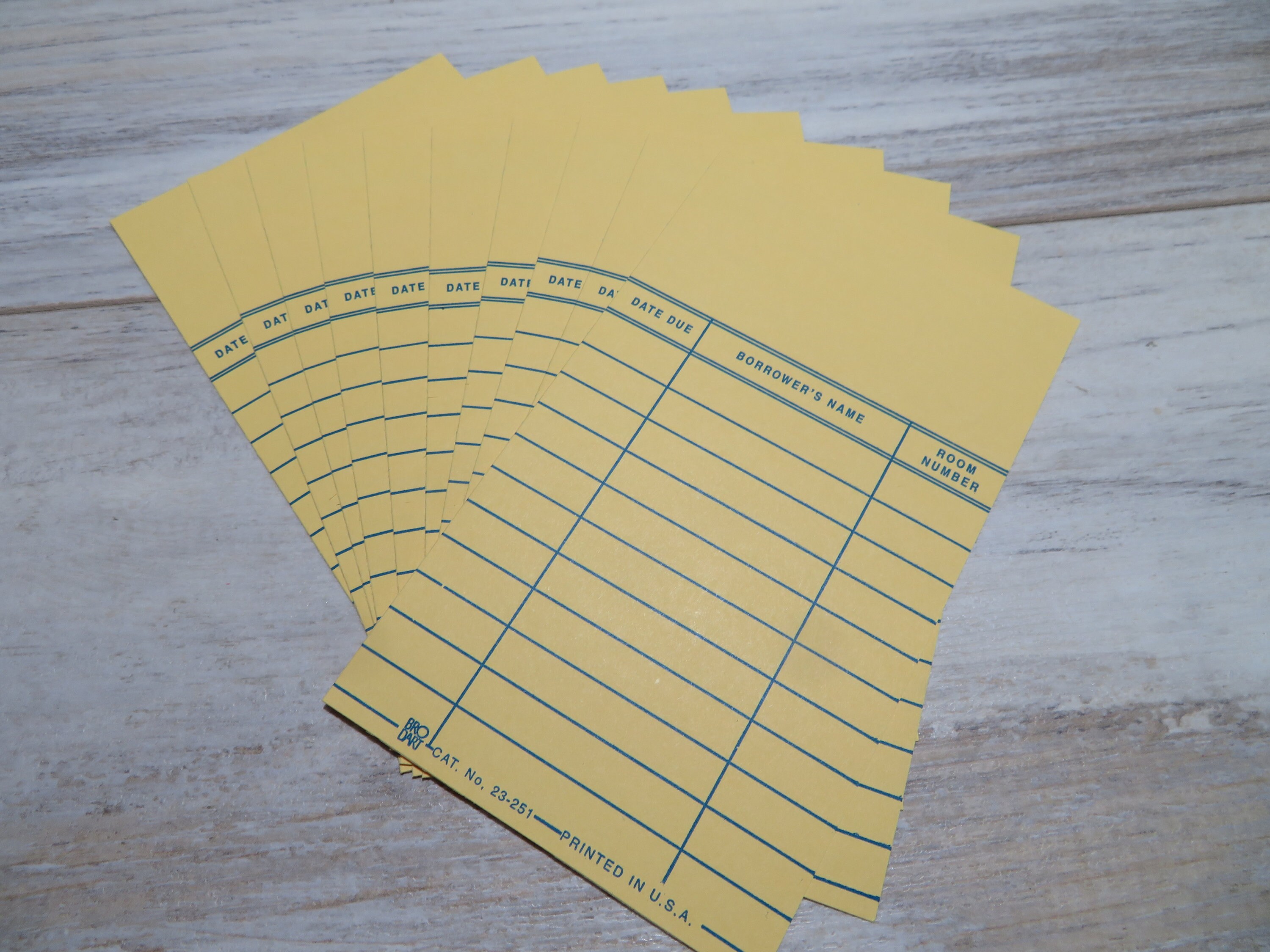 Library's Borrower's Card and Pocket Etsy