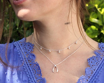 Horn - Halfmoon pendant / Bohemian silver necklace / Minimalist jewels