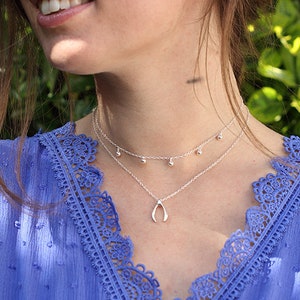 Horn - Halfmoon pendant / Bohemian silver necklace / Minimalist jewels