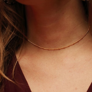Bohemian choker in Gold filled 14 k / Minimalist choker / Delicate gold necklace