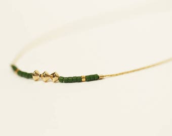 Bohemian necklace in Gold filled and swarovski pearl