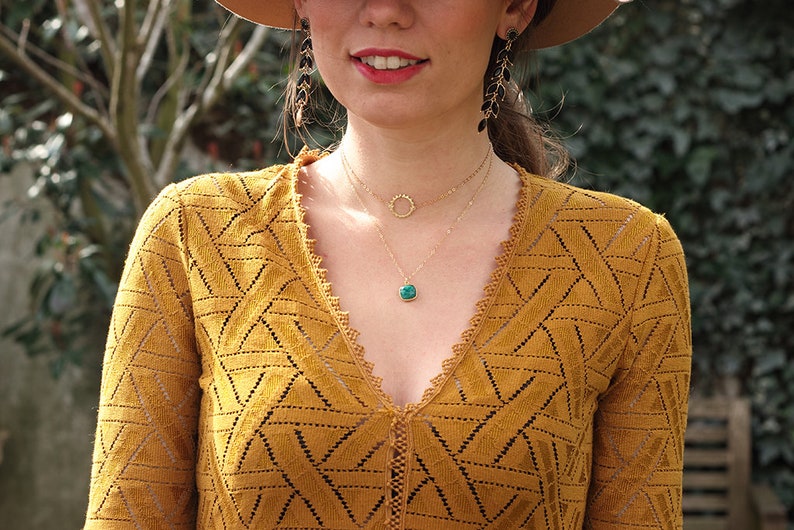 Two Bohemian necklaces in Gold plated / Gold silver necklace / Gold Choker / Moon necklace image 3