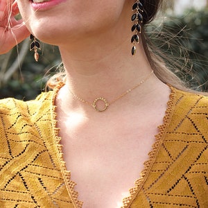 Two Bohemian necklaces in Gold plated / Gold silver necklace / Gold Choker / Moon necklace image 5