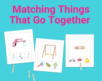 Toddler Matching Game – Things That Go Together Montessori Printable (PDF)