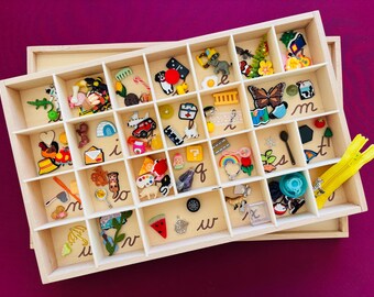 Montessori Alphabet Objects Box Set – Beginning Sounds Matching Game