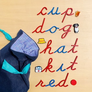 Montessori CVC Objects Moveable Alphabet Letters - Montessori Materials Letter Sounds Phonics Montessori Preschool Reading Kids Activity Toy