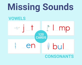 Montessori CVC Words Cards – Missing Sounds Phonics Activity (Printable)