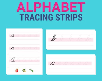 Cursive Alphabet Tracing Strips – Preschool Handwriting Practice (PDF)