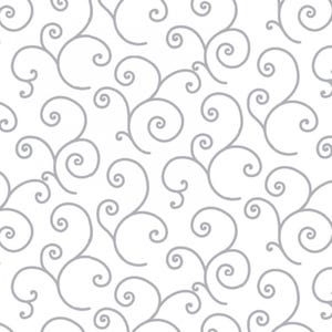Kimberbell Basics White with Gray Scroll 8243-WK by Maywood Studios