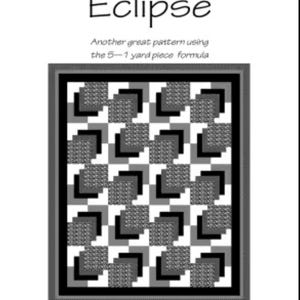 May include: A grayscale quilt pattern titled "Eclipse" with a geometric design. The quilt measures 58 x 70 inches. The pattern is from A-OK Patterns and Quiltin' Tia Quiltworks.