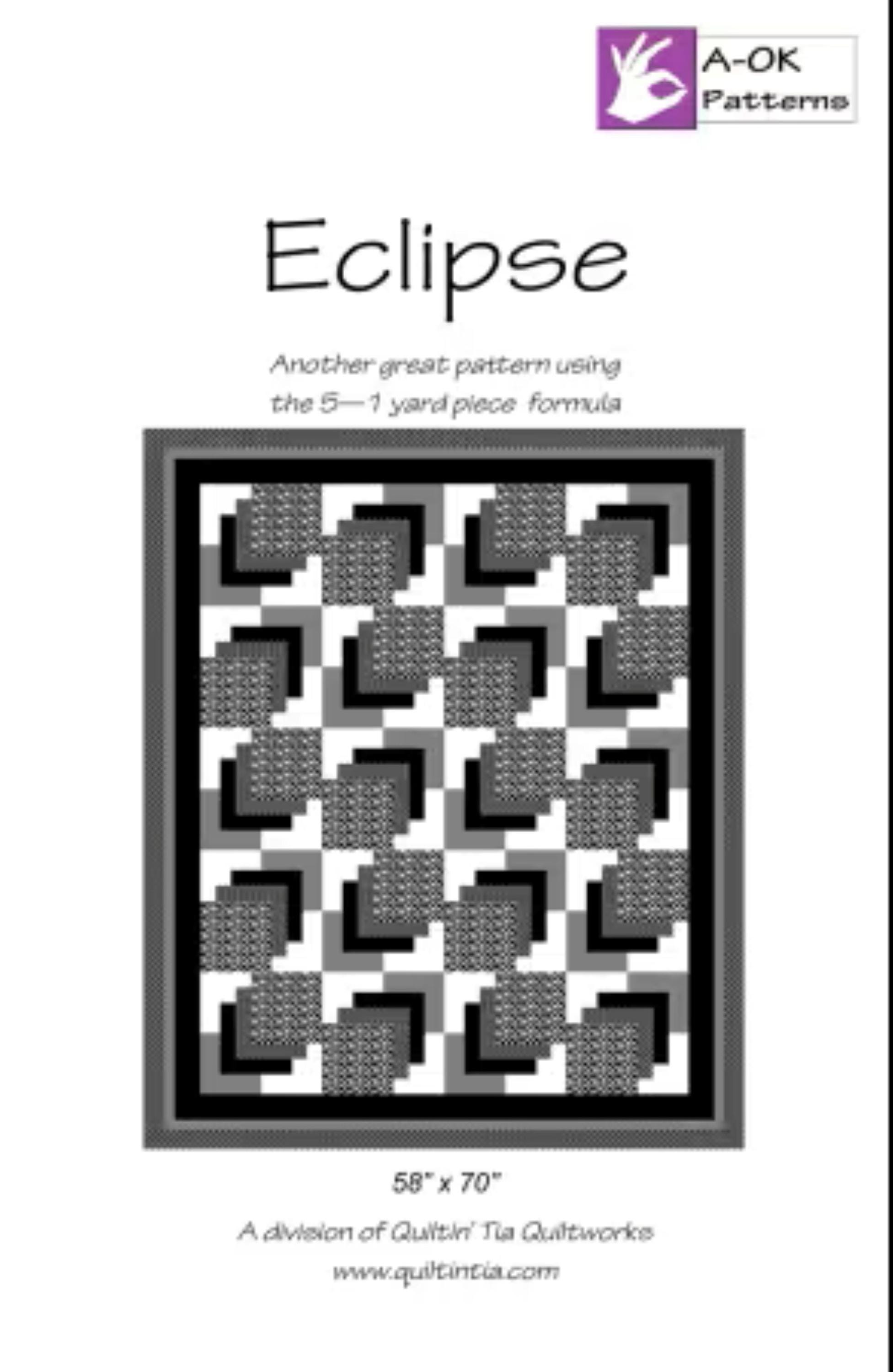 Eclipse A-OK Pattern Using 5 One Yard Pieces by Quiltin' Tia Quiltworks ...