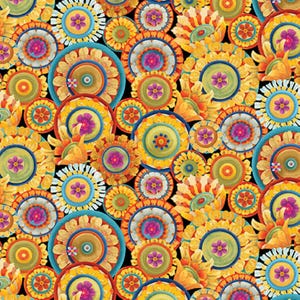 Something to Crow About Colorful Sunshine Flowers 1608233 by David Galchutt for Benartex Fabrics