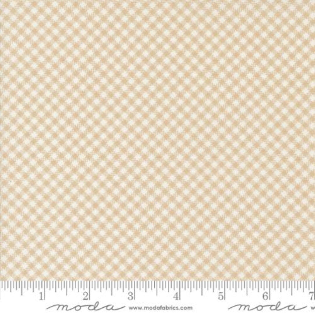 Jelly and Jam Beige Bias Gingham 20495-19 by Fig Tree for Moda Fabrics ...