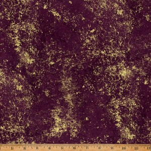 Blue Jay Song Plum/Gold Metallic Brilliance Blender Texture Fabric W5633-39G From Hoffman Fabrics