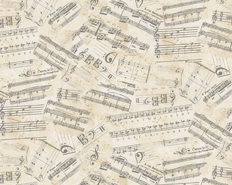 Sonata Musical Scales Sheet Music 3095-Antique from Timeless Treasures Fabrics