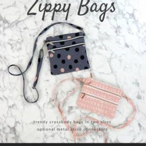 Zippy Bags Trendy Crossbody Bag Pattern in Two Sizes by Sallie Tomato