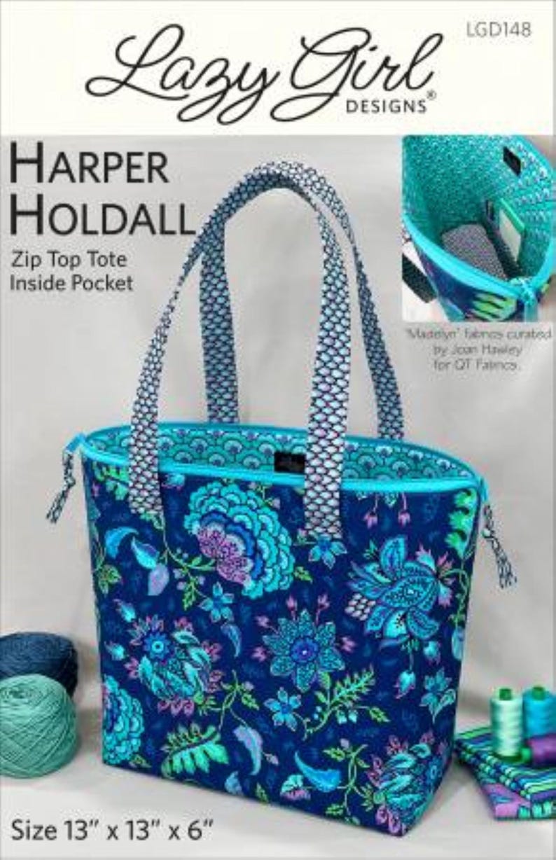 Harper Holdall Tote Bag Pattern by Lazy Girl Designs - Etsy