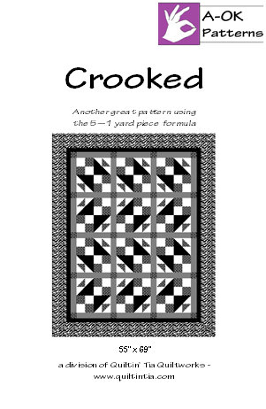 AOK Crooked Quilt Pattern by Quiltin' Tia Quiltworks Etsy