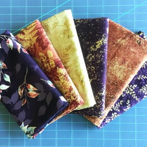 Blue Jay Song Fat Quarters Grouping of 6 from Hoffman Fabrics