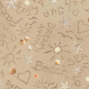 Beach Comber Writing on Sand C1234 by Timeless Treasures