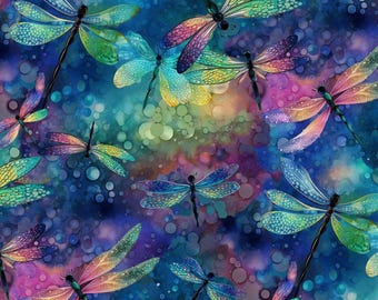 Dragonfly Illusions Dragonfly Dream Fabric Nature-CD3206-Fantasy from Timeless Treasures