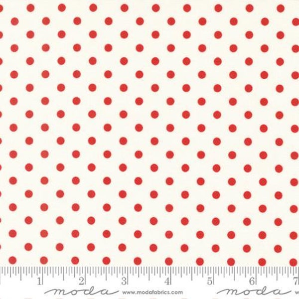 Sweet Melodies Ivory with Red Dot Fabric 21818-11 by American Jane for Moda Fabrics