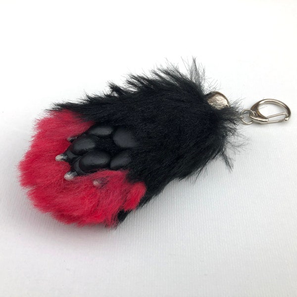 Red Tip Wolfs Paw Keychain