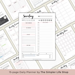 Undated Daily Weekly Planner Printable, Hourly Planner, Planner Set, Time Blocking Template, Work Day Schedule, Productivity Planner, PDF