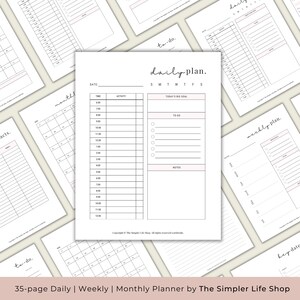2023 Monthly Planner, Pink Planner set, Weekly Planner, Daily Planner, Printable Planner, PDF, Instant Download