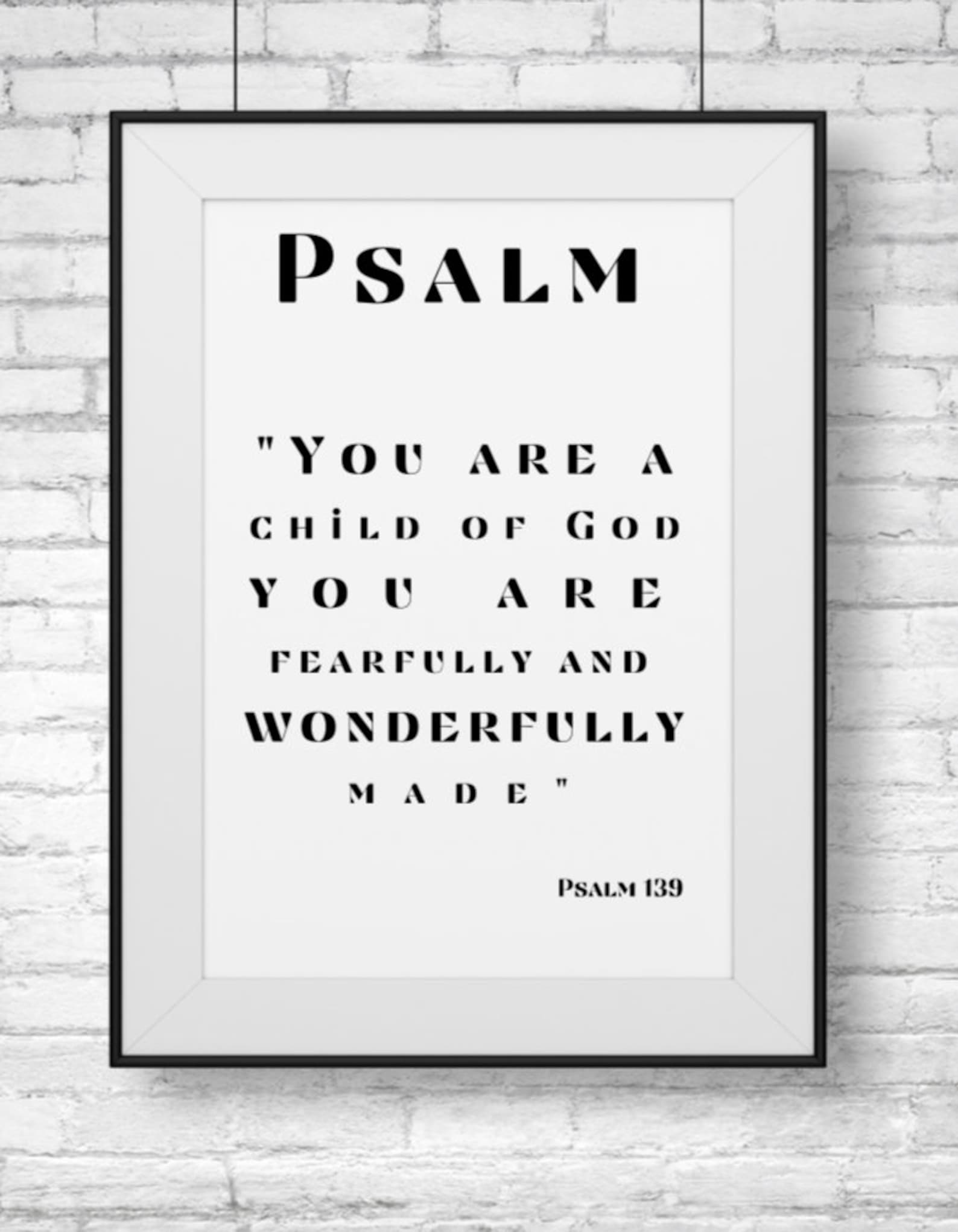 You Are A Child of God Psalm 139 Wall Art Nursery Baptism Etsy