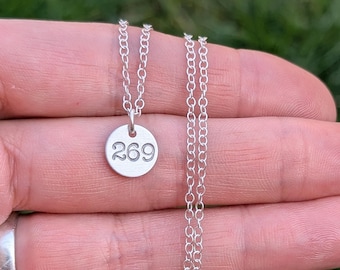Sterling Silver 269 Vegan Pendant | Tiny Hand Stamped Necklace | 269 life, Calf, Animal Rights, Protest, Activist, Minimalist