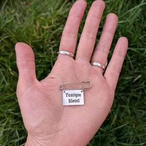 Me Too ~ Hand Stamped Kilt Pin Safety Pin Brooch Badge ~ Feminist, MeToo, Fight Rape, Womens Rights ~ Jewellery Jewelry Accessory Gift image 3