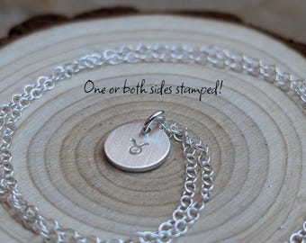 Sterling Silver Zodiac Necklace | Minimalist Astrology Pendant | Horoscope Star Sign Necklace | Personalised Birthday Gift