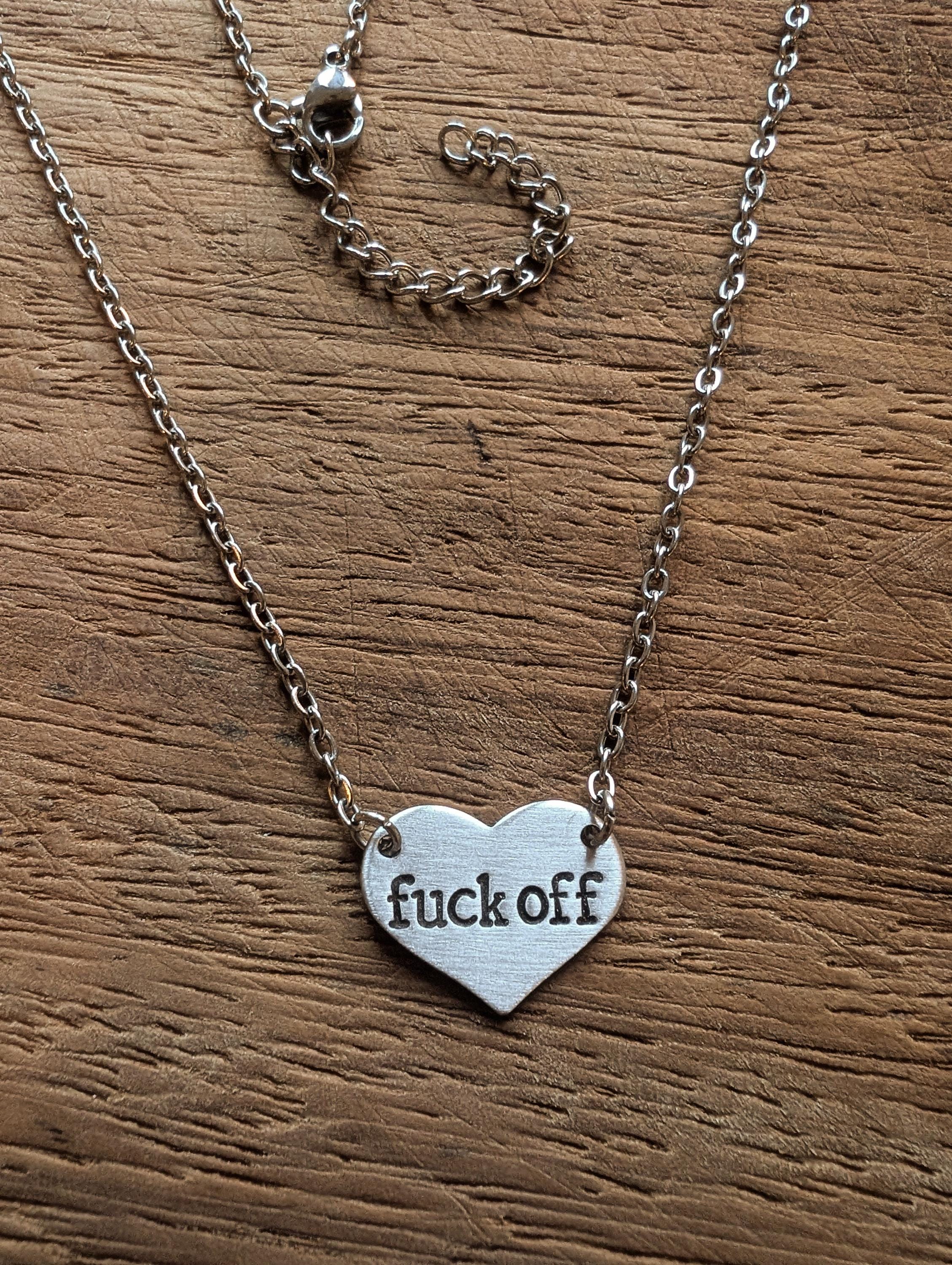 F Ck off Necklace - Etsy Canada